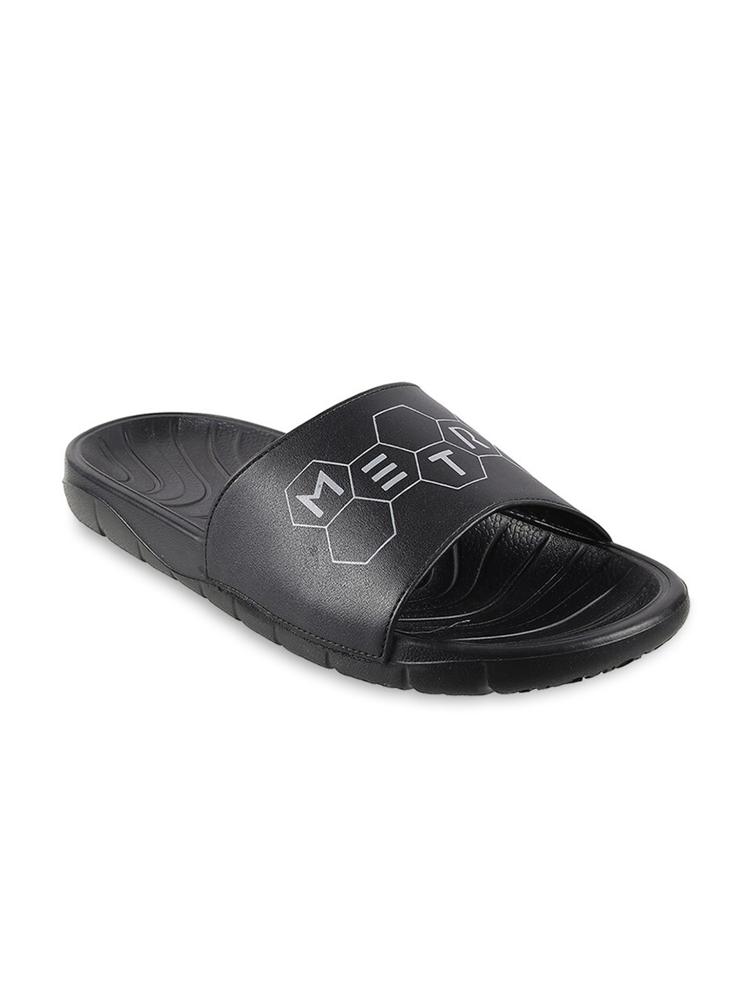 

Metro Men Black Printed Sliders