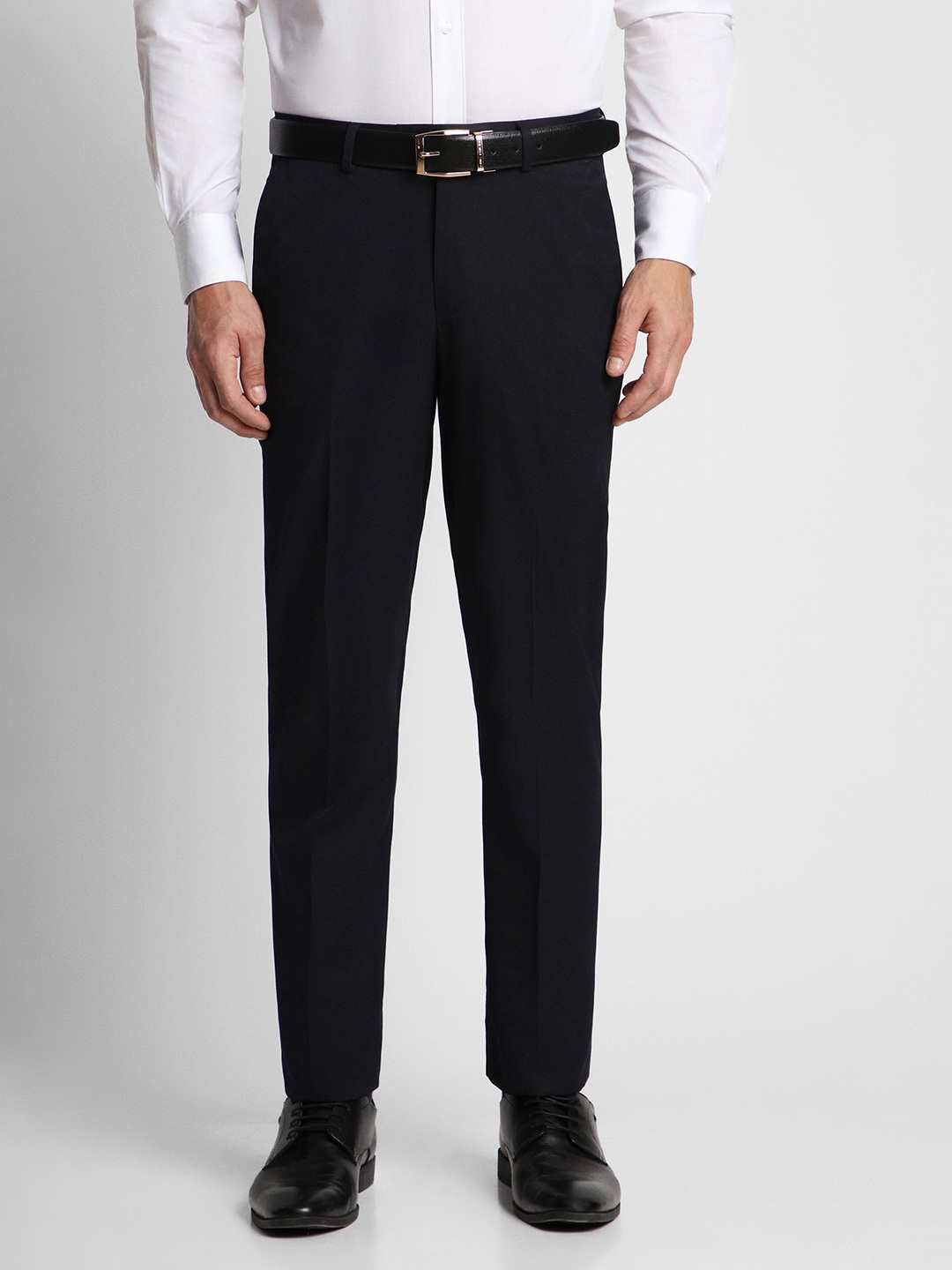 

Peter England Men Black Slim Fit Trousers