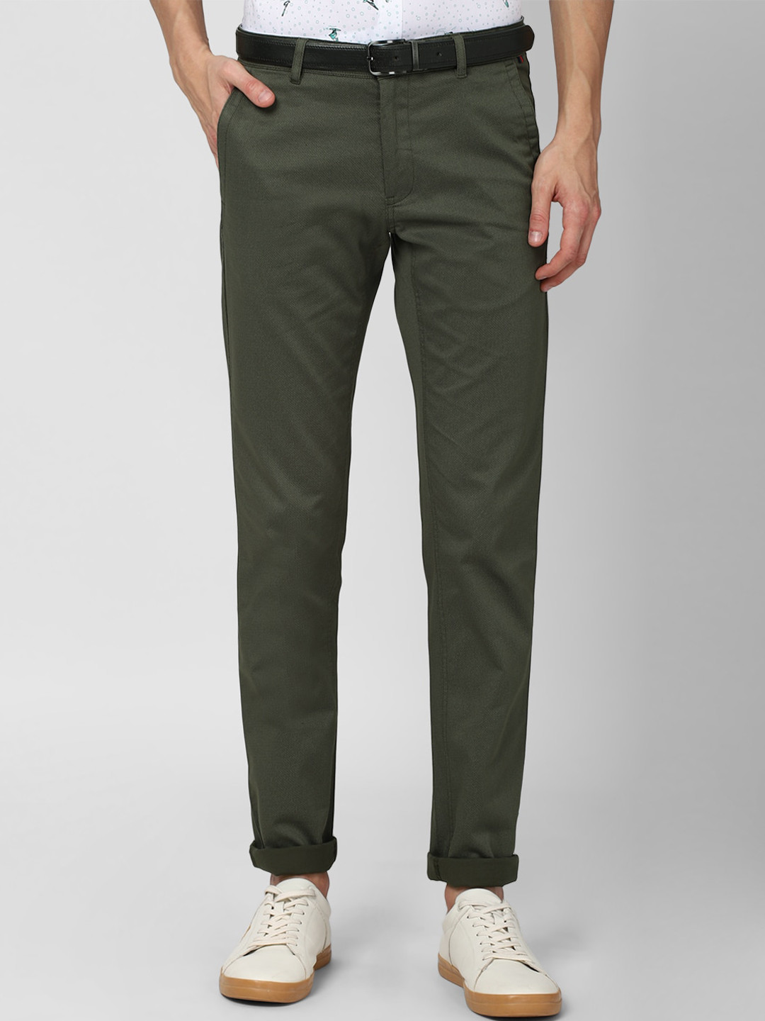 

Van Heusen Sport Men Olive Green Slim Fit Trousers