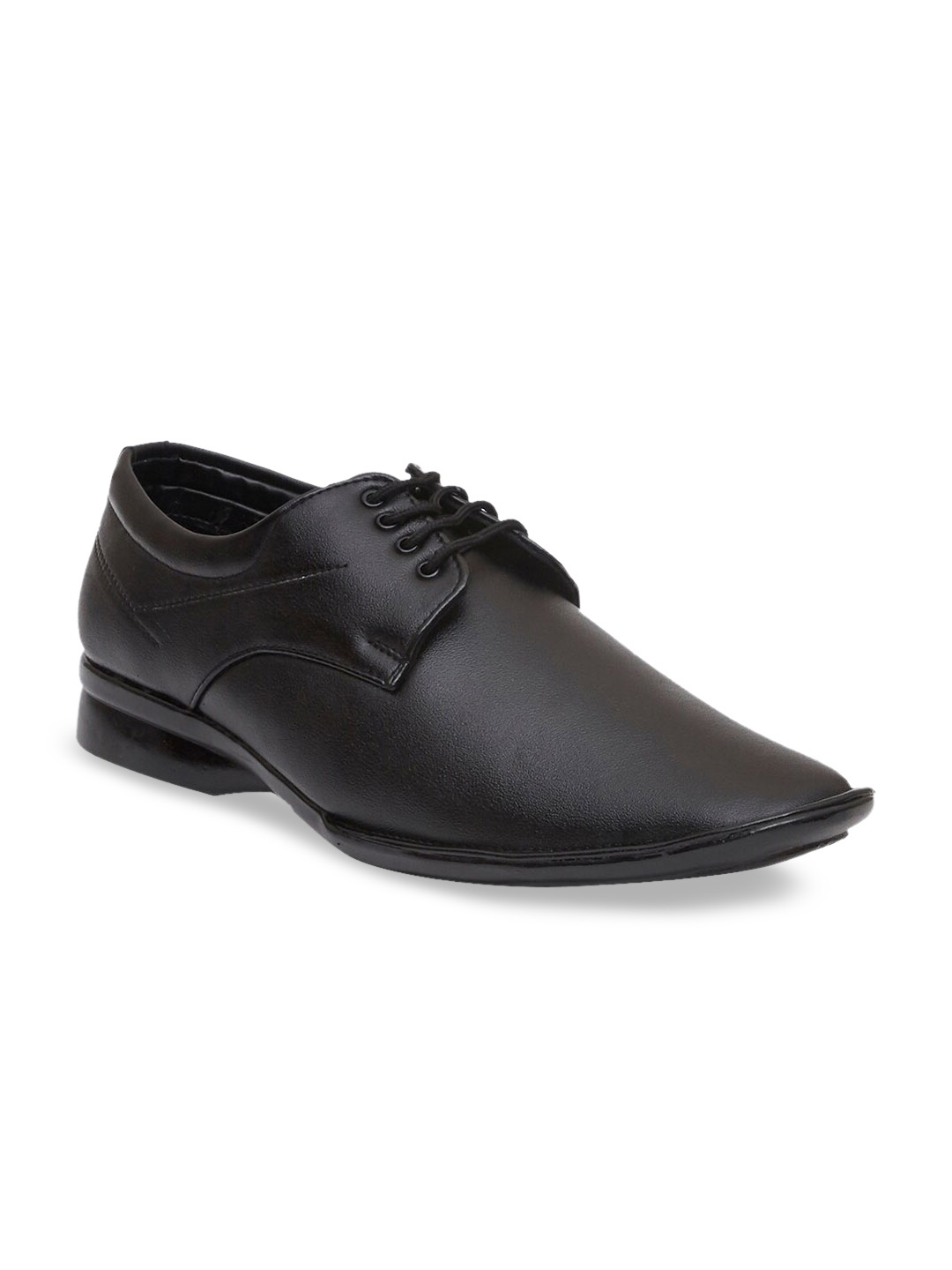 

WELBAWT Men Black Solid Formal Derbys