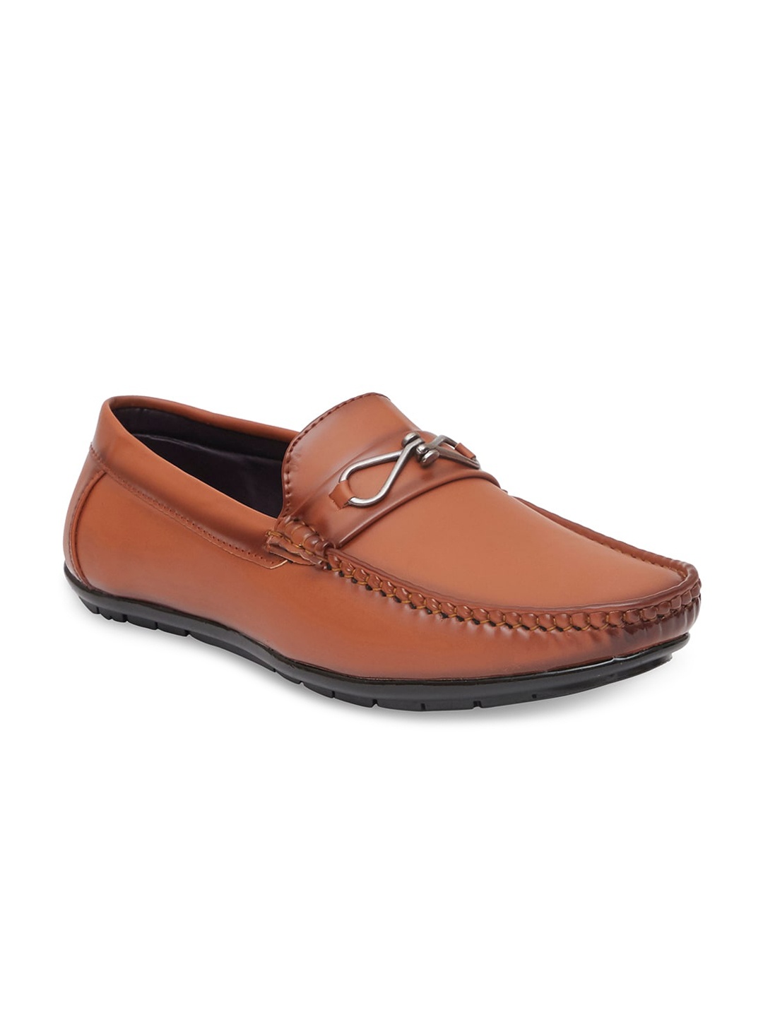 

WELBAWT Men Tan Brown Horsebit Loafers