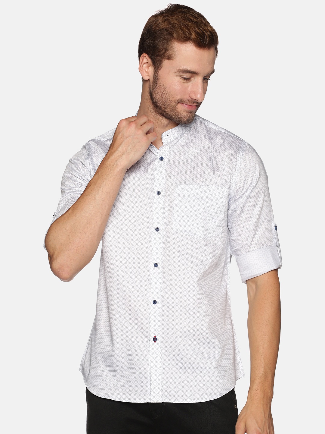 

DON VINO Men White Relaxed Printed Casual Shirt