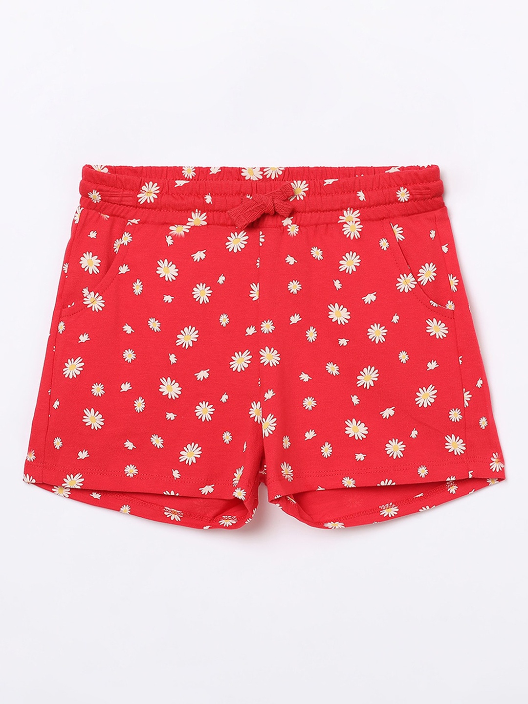 

Fame Forever by Lifestyle Girls Red & Off White Printed Organic Cotton Shorts