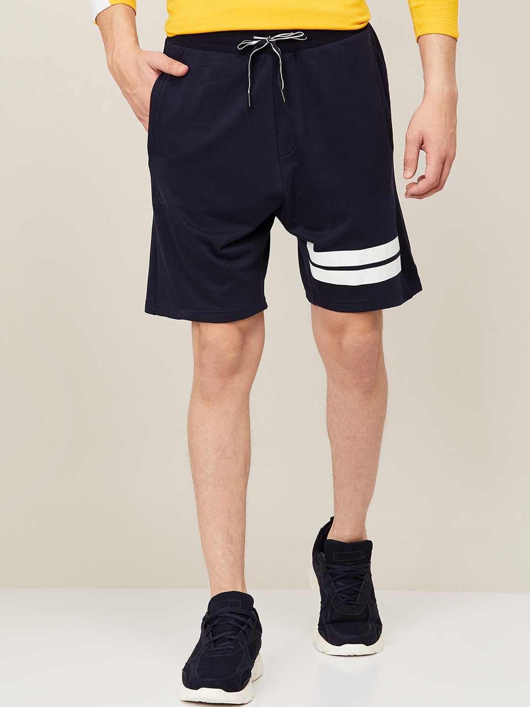 

Kappa Men Navy Blue Solid Cotton Training or Gym Shorts