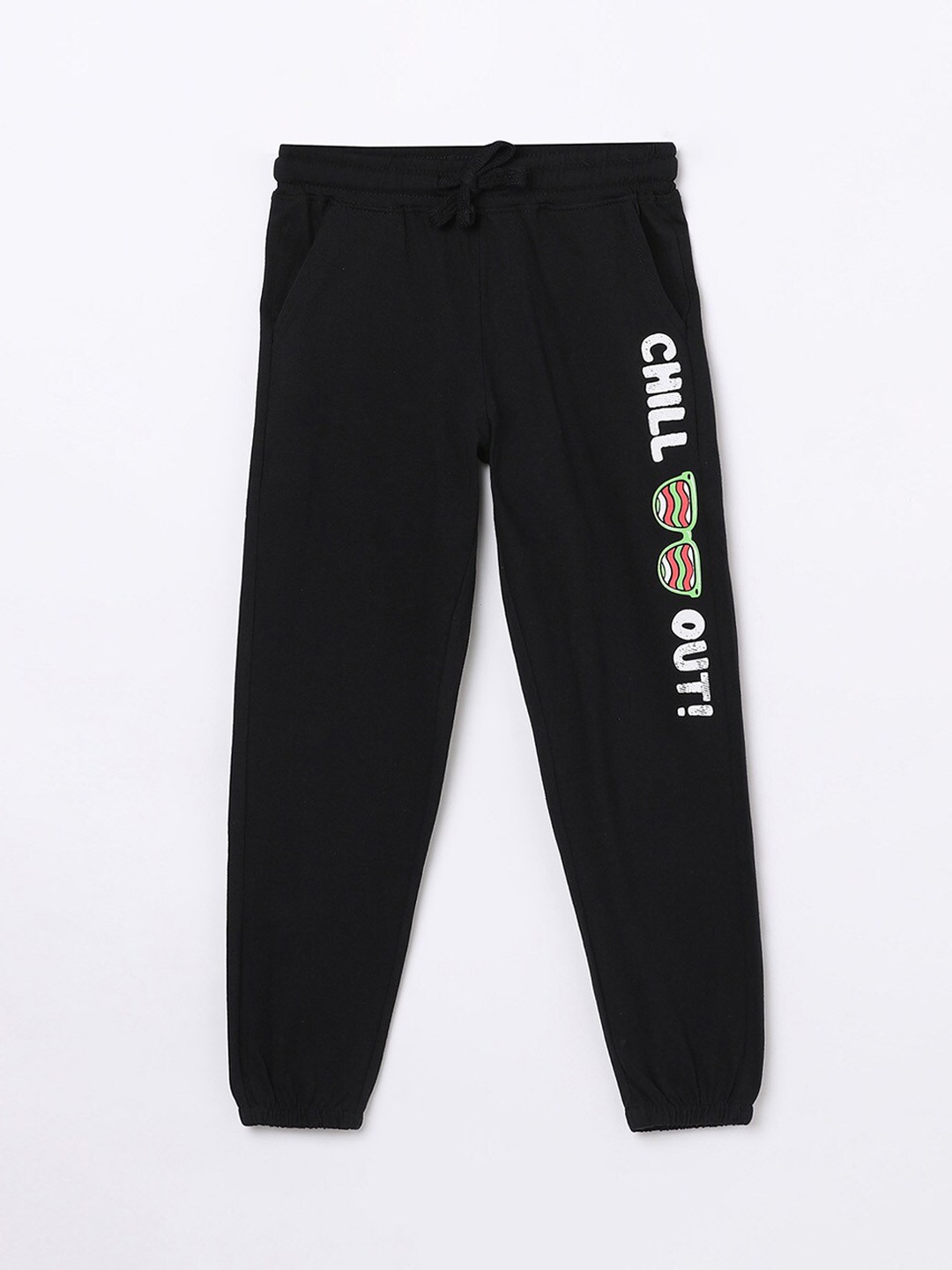 

Fame Forever by Lifestyle Boys Black Organic Cotton Track Pants With Printed Detail