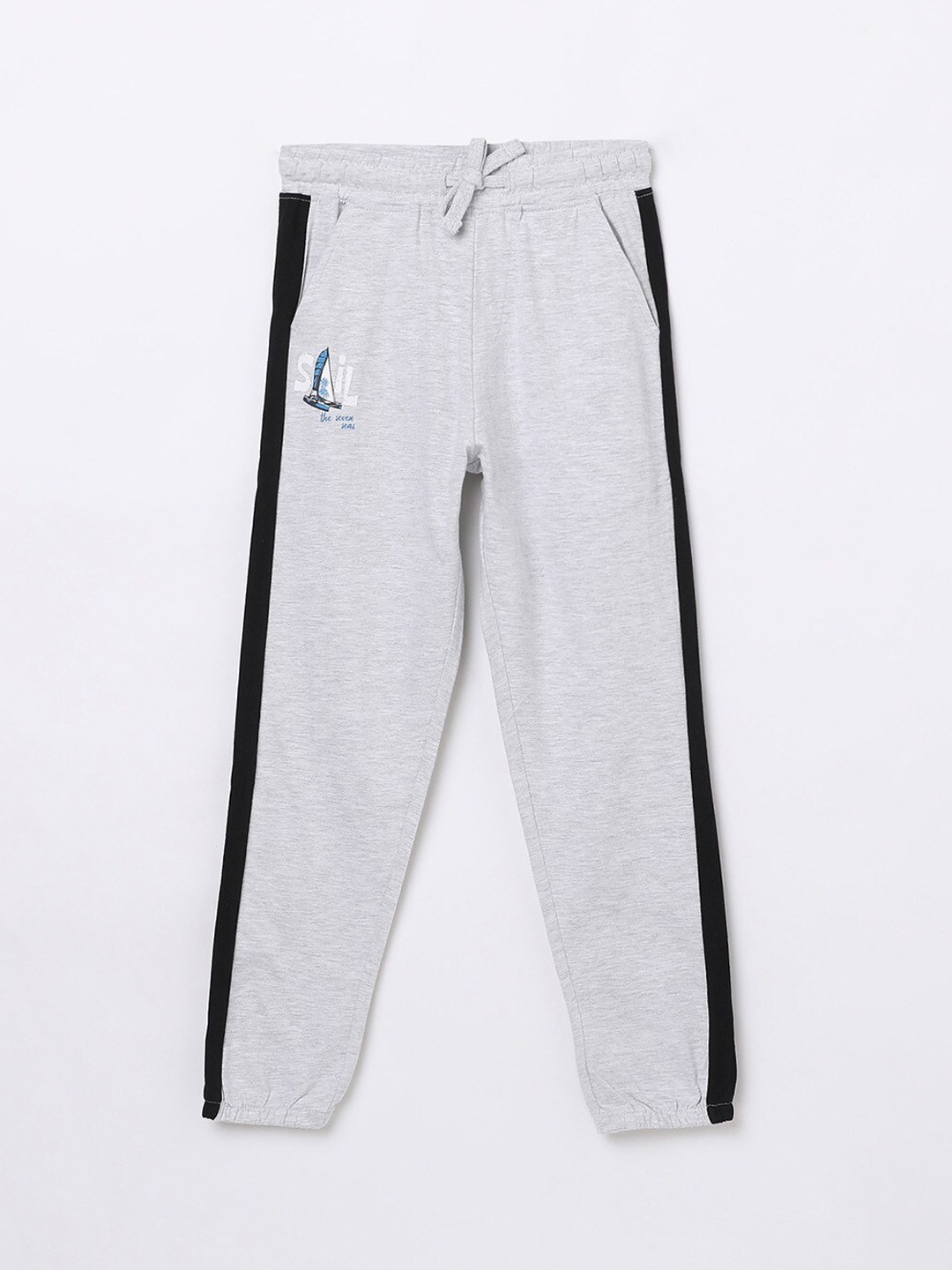 

Fame Forever by Lifestyle Boys Grey Melange & Black Organic Cotton Track Pants