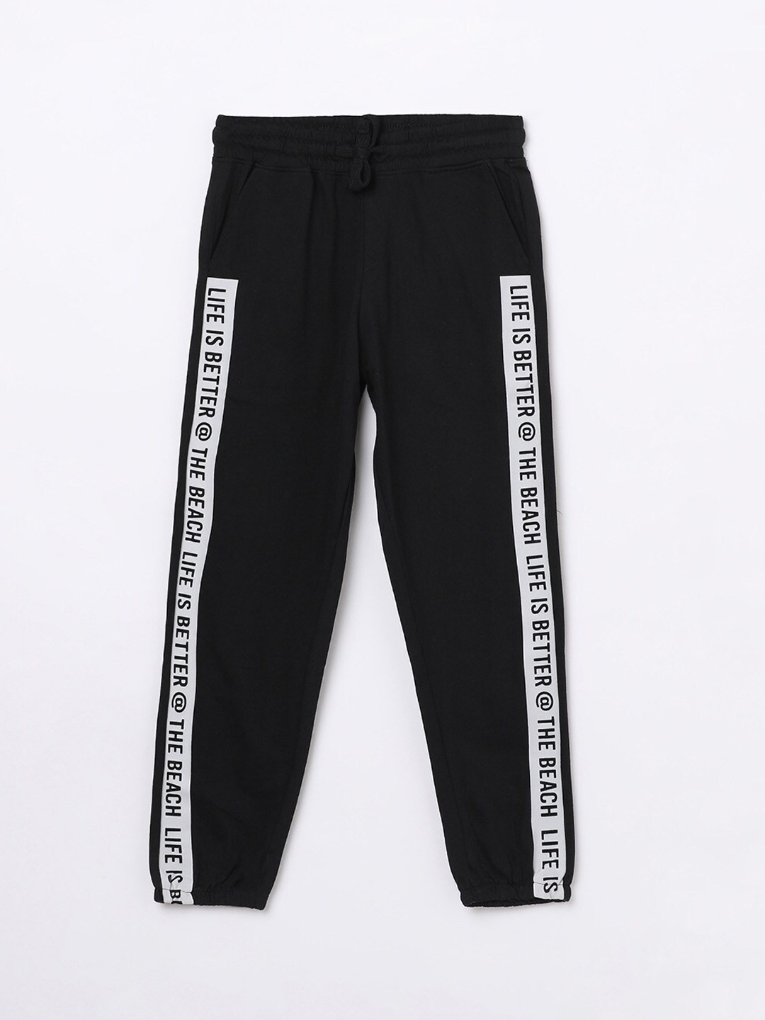 

Fame Forever by Lifestyle Boys Black Printed Organic Cotton Track Pant