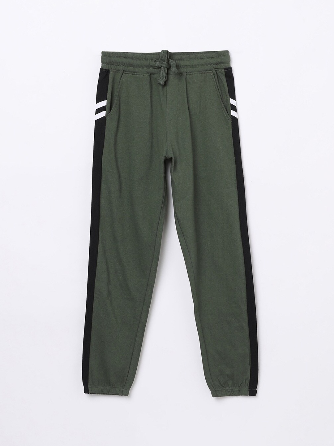 

Fame Forever by Lifestyle Boys Green Pure Cotton Slim-Fit Joggers