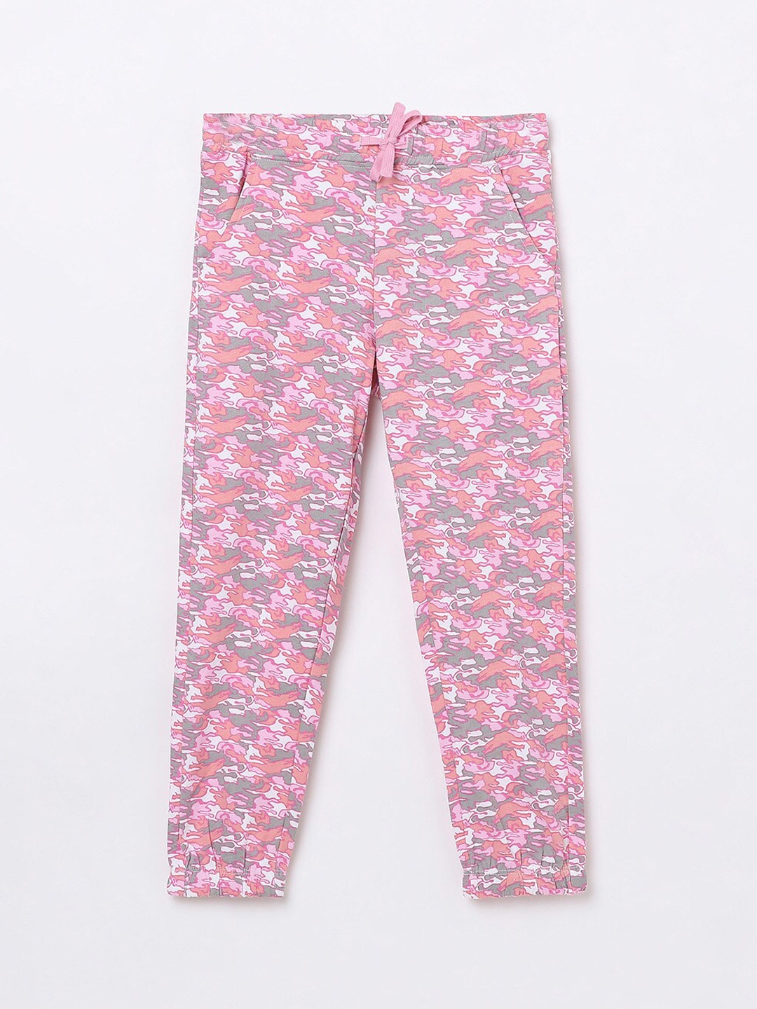 

Fame Forever by Lifestyle Girls Pink & White Printed Pure Cotton Track Pants