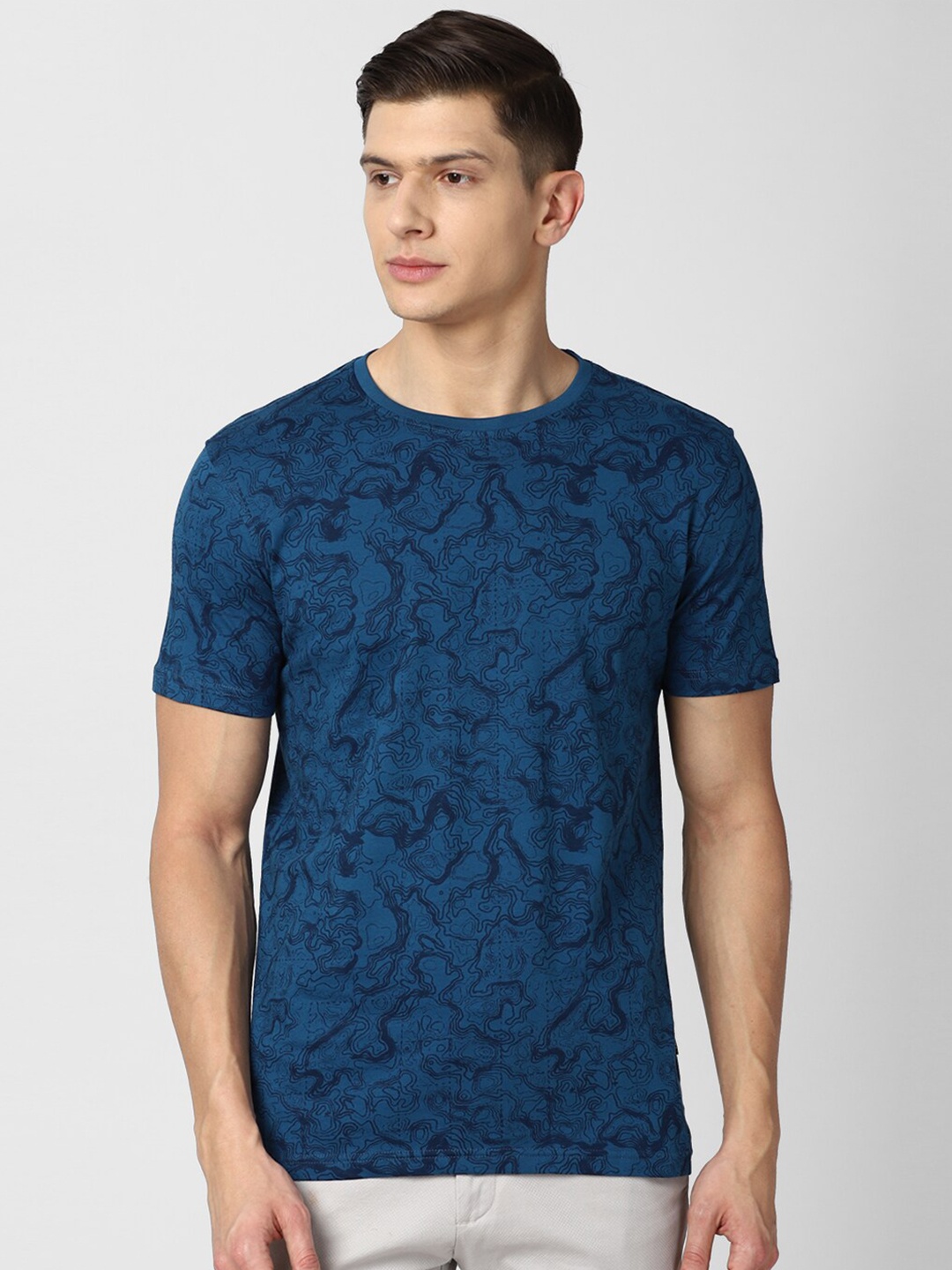 

Van Heusen Sport Men Blue Printed Cotton T-shirt