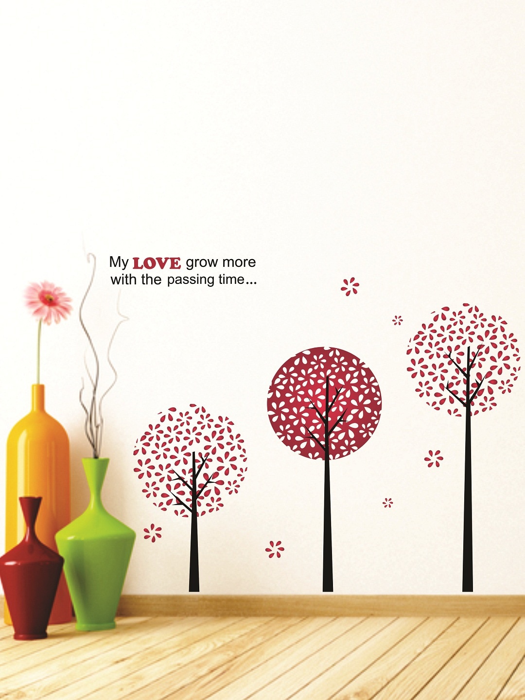

WALLSTICK Black & Pink Large Vinyl Wall Sticker