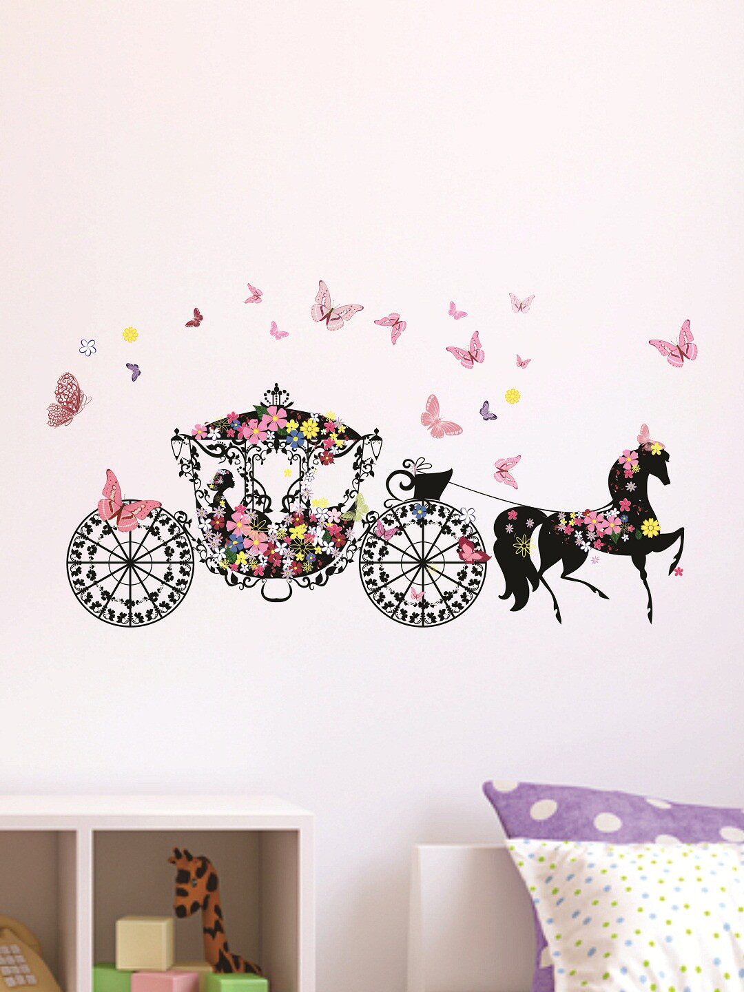 

WALLSTICK Black & Pink Large Vinyl Wall Sticker
