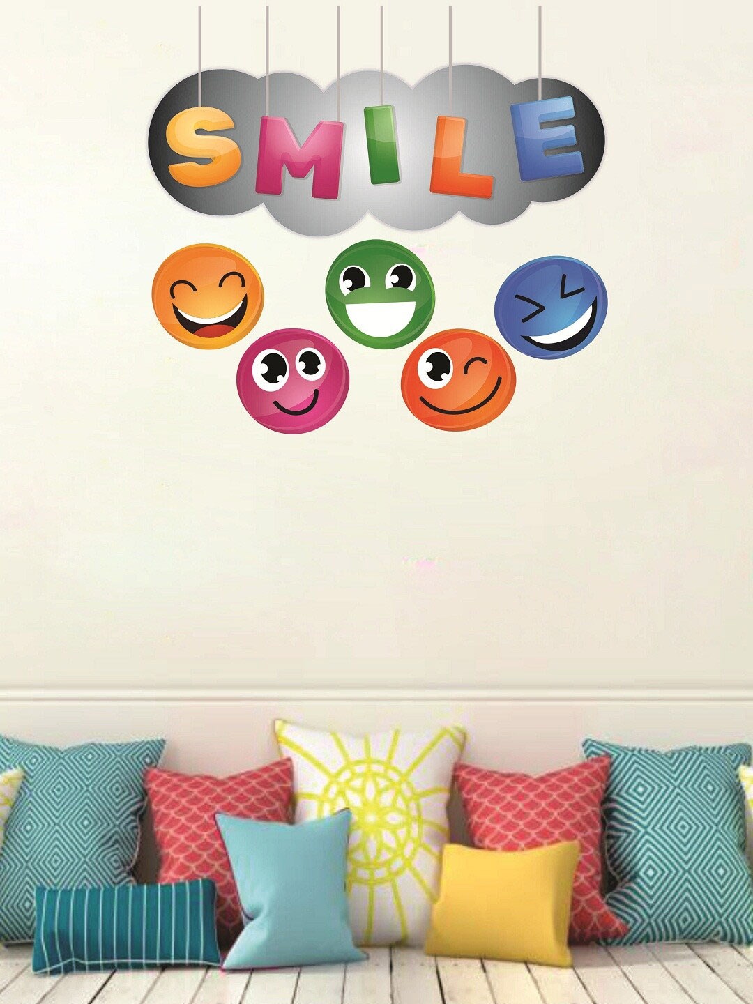 

WALLSTICK Multi-Colored Smile Wall Sticker