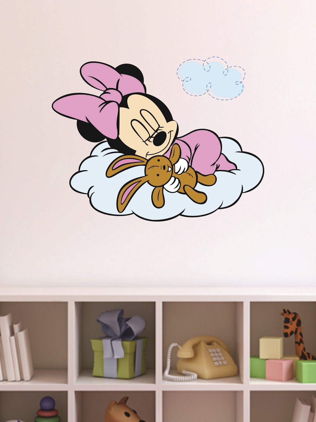 

WALLSTICK Blue & Pink Vinyl Minnie Mouse Large Wall Sticker