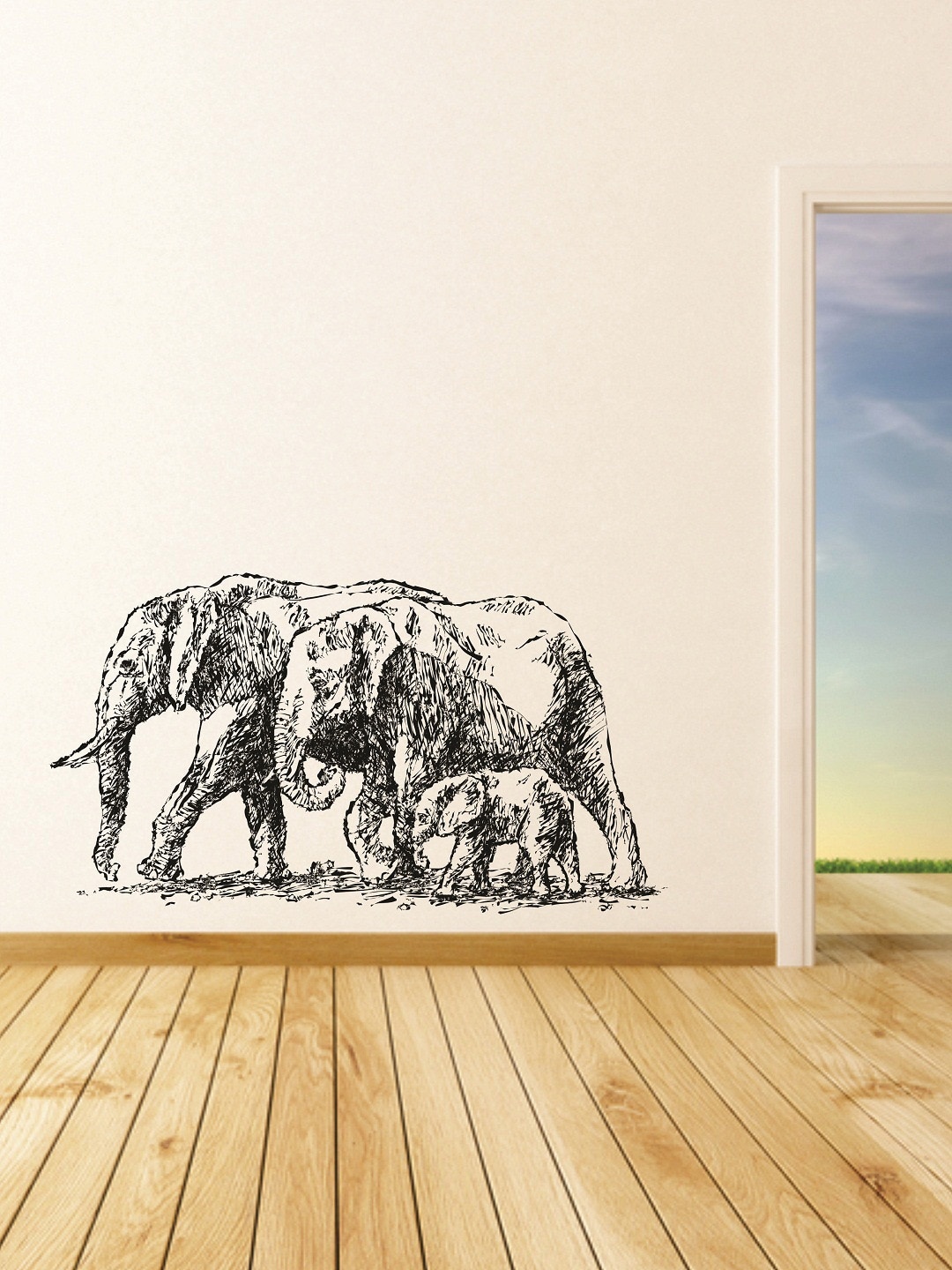 

WALLSTICK Black Elephant Large Vinyl Wall Sticker