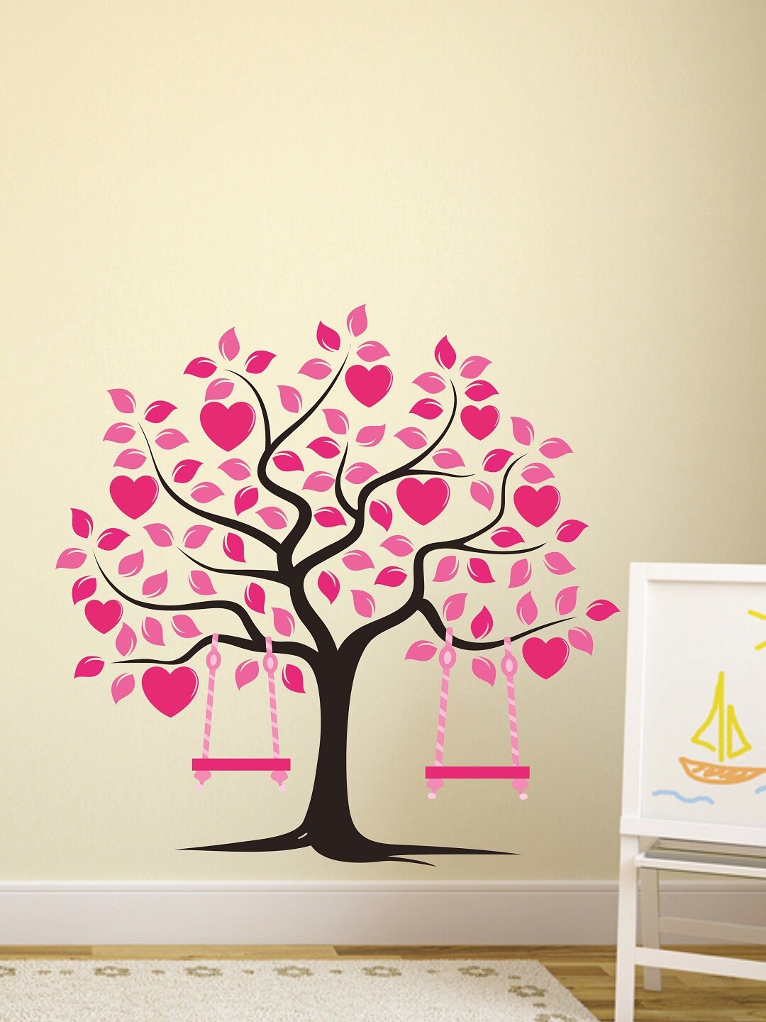 

WALLSTICK Black & Pink Large Vinyl Wall Sticker
