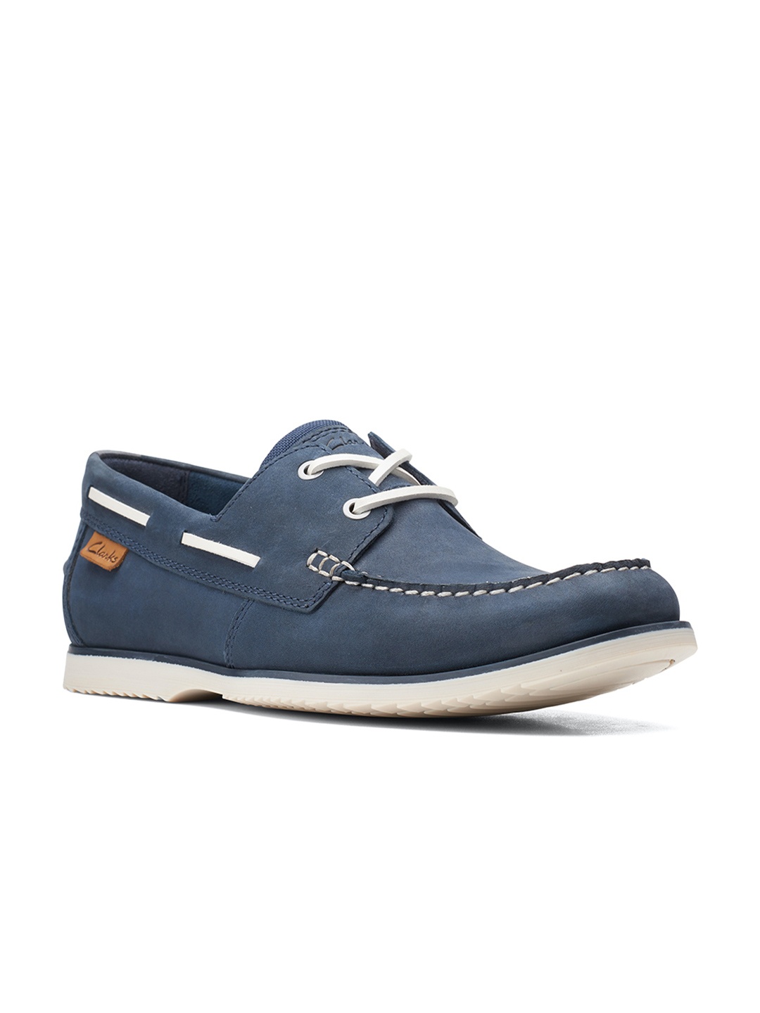 

Clarks Men Blue Nubuck Boat Shoes