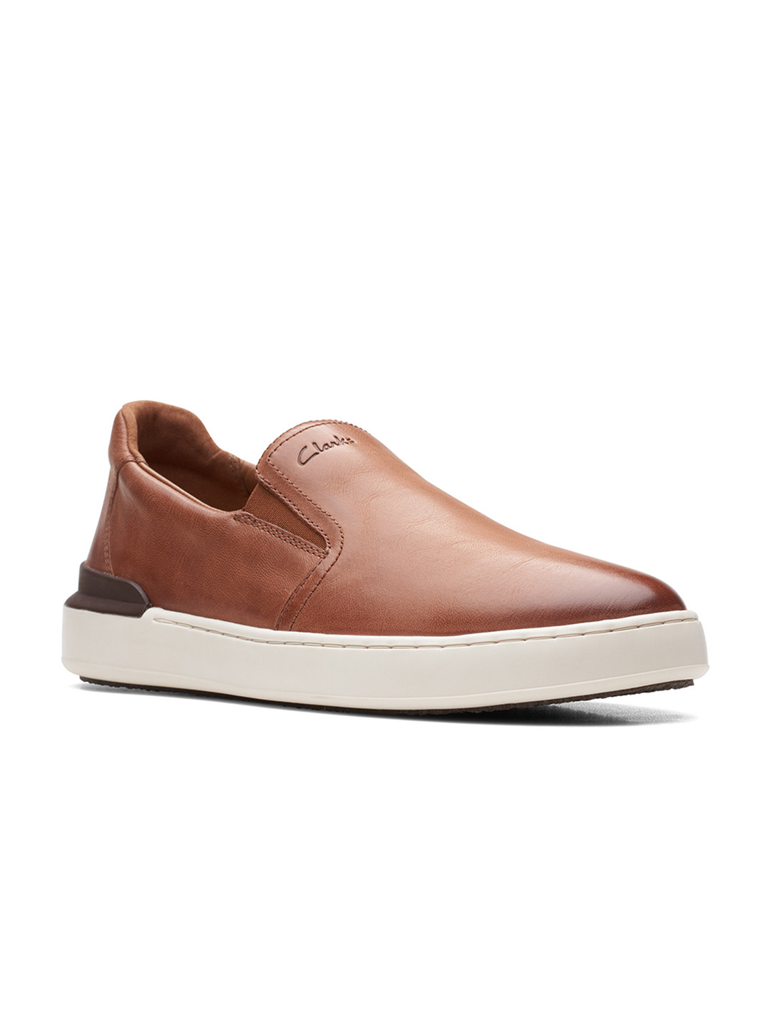 

Clarks Men Brown Leather Slip-On Sneakers