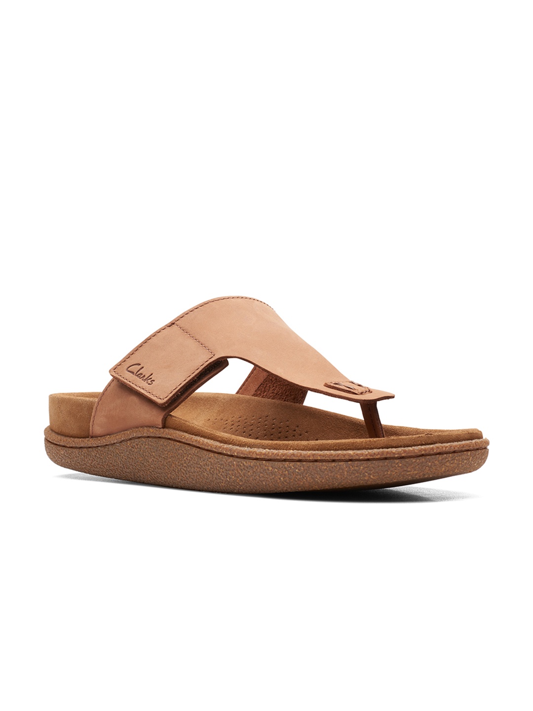 

Clarks Women Tan & Brown Leather Comfort Sandals