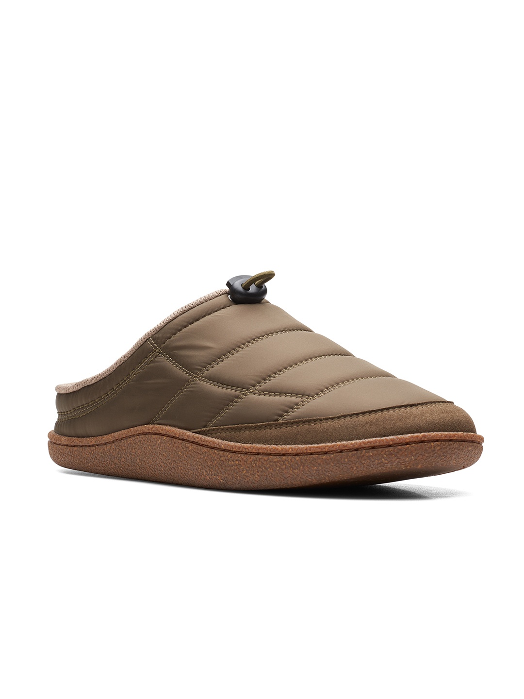 

Clarks Men Green Textured Slip-On Mule Sneakers