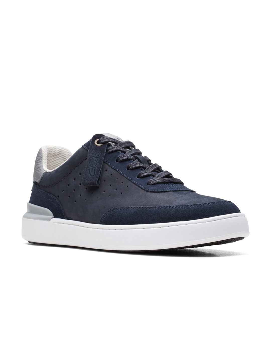 

Clarks Men Blue Solid Nubuck Sneakers