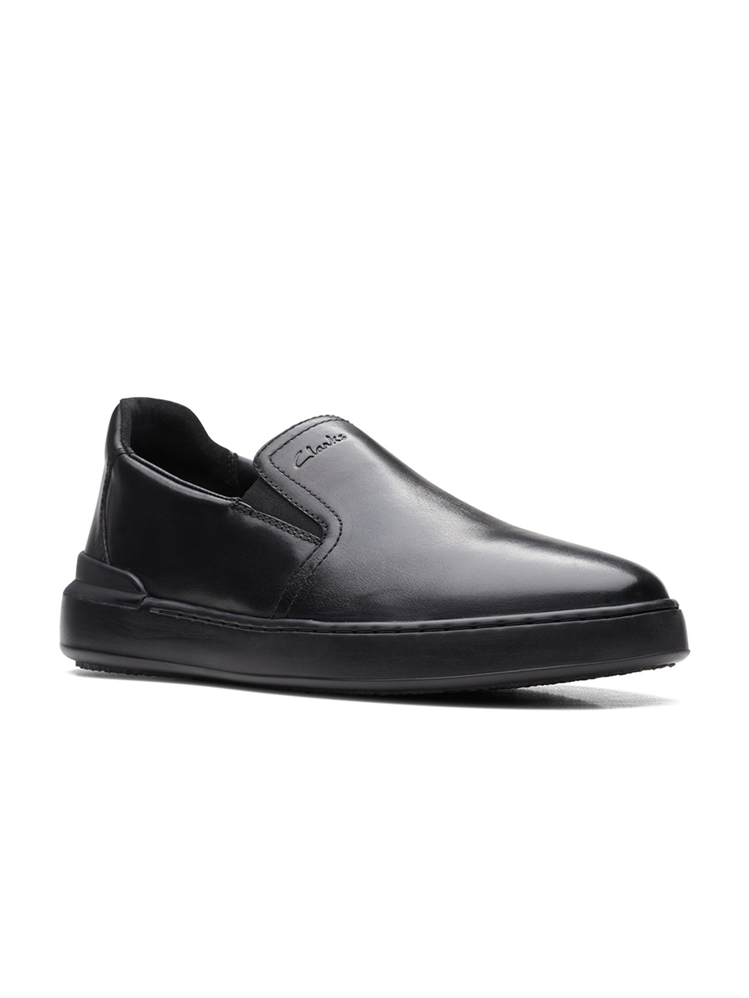 

Clarks Men Black Textured Leather Slip-On Sneakers