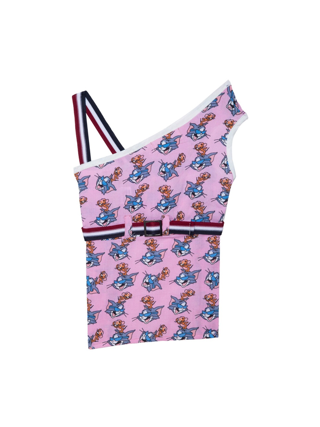 

Lulala Pink & Blue Tom and Jerry Printed Pure Cotton Dog Dress