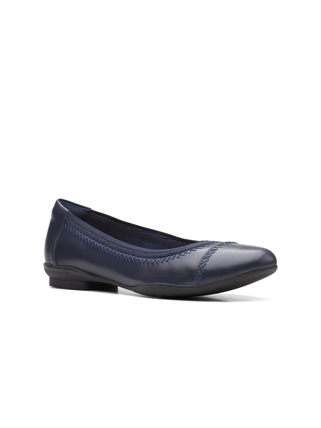 

Clarks Navy Blue Woven Design Leather Ballerinas