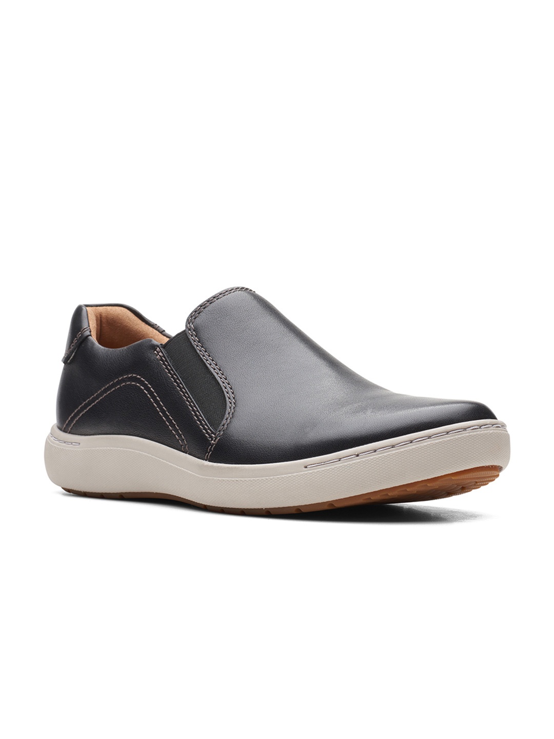 

Clarks Women Black Leather Slip-On Sneakers