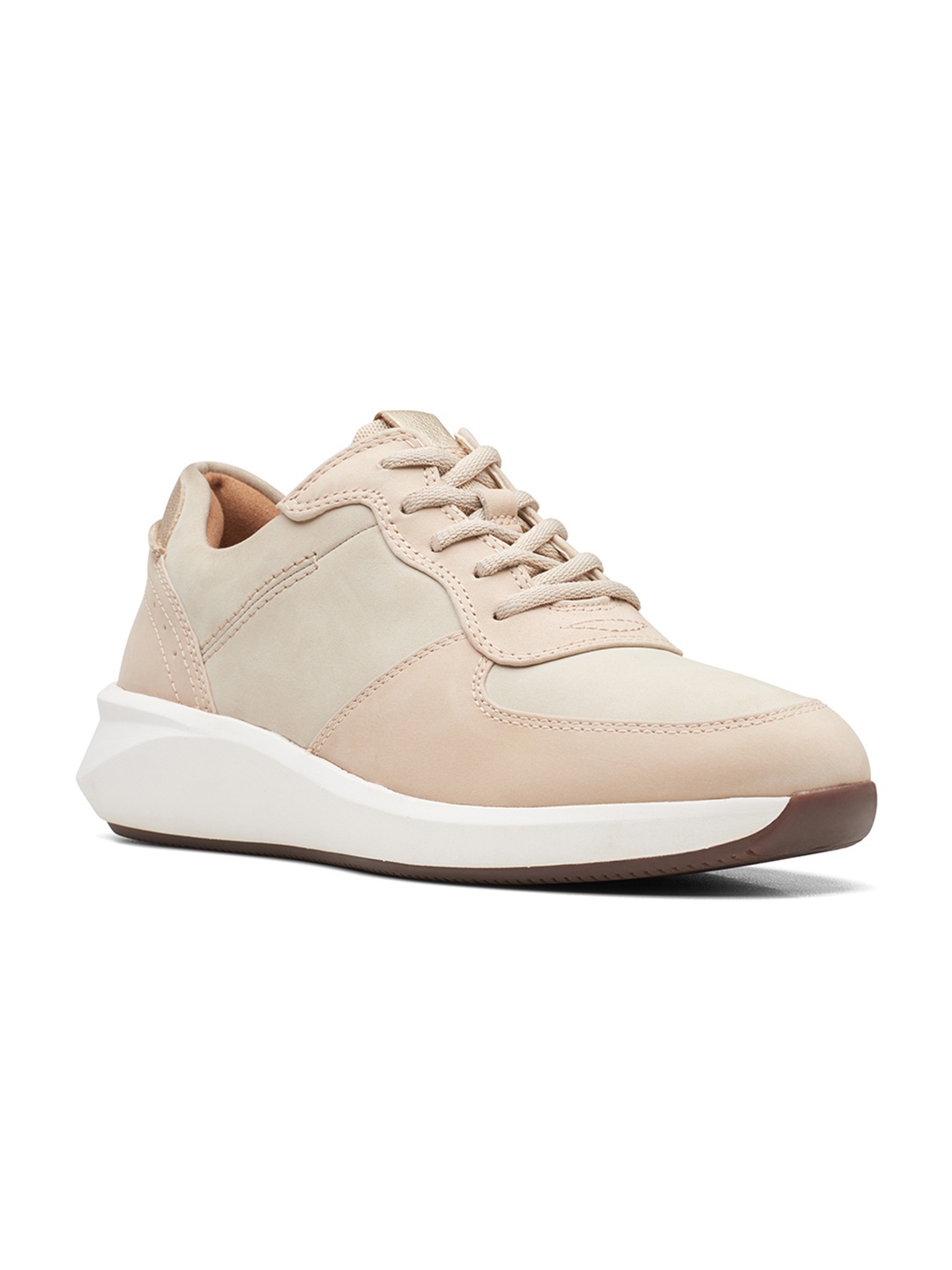 

Clarks Women Beige Textured Lace up Sneakers
