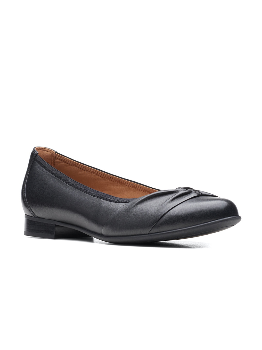 

Clarks Women Black Leather Ballerinas Flats with Bows