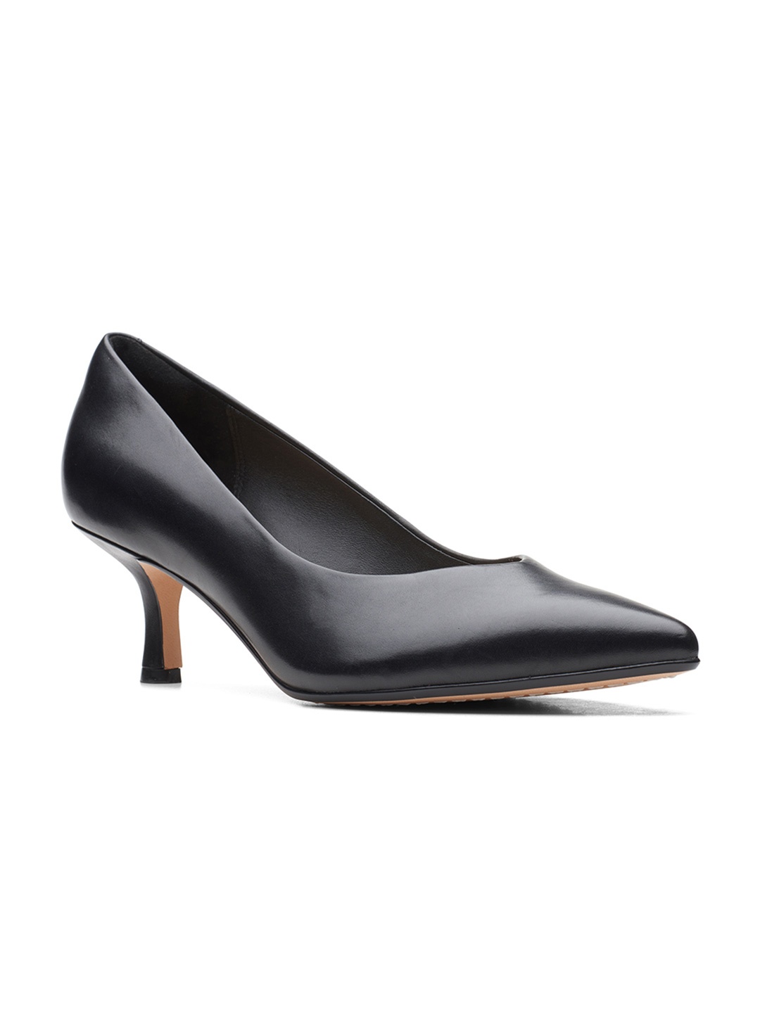 

Clarks Women Black Solid Leather Pumps