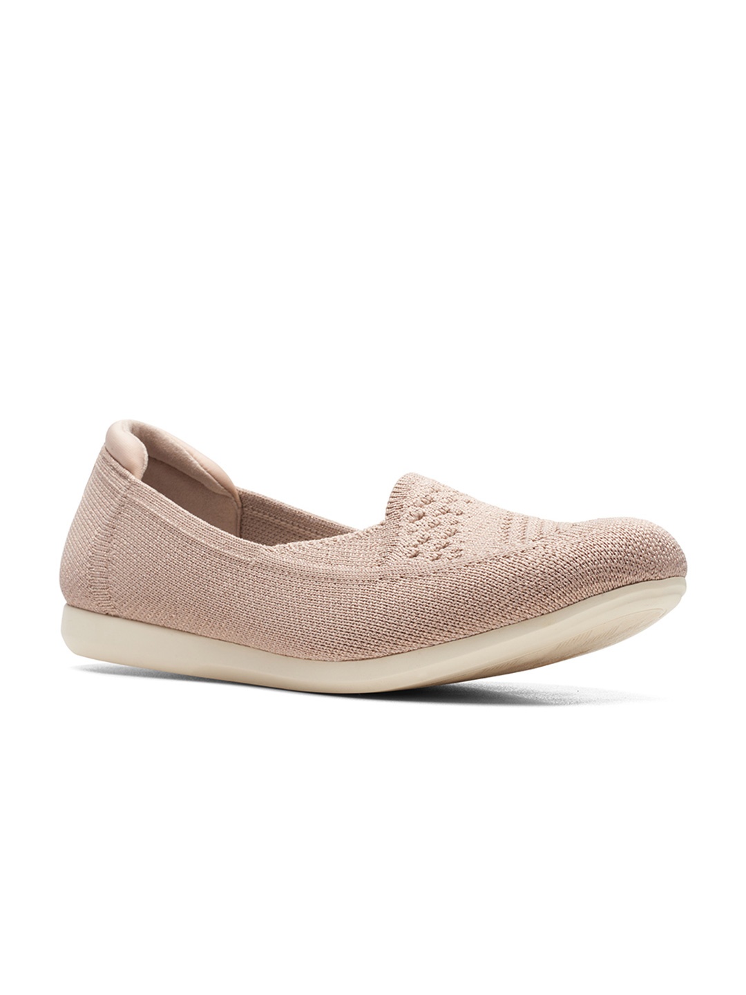 

Clarks Women Taupe Textured Slip-On Sneakers