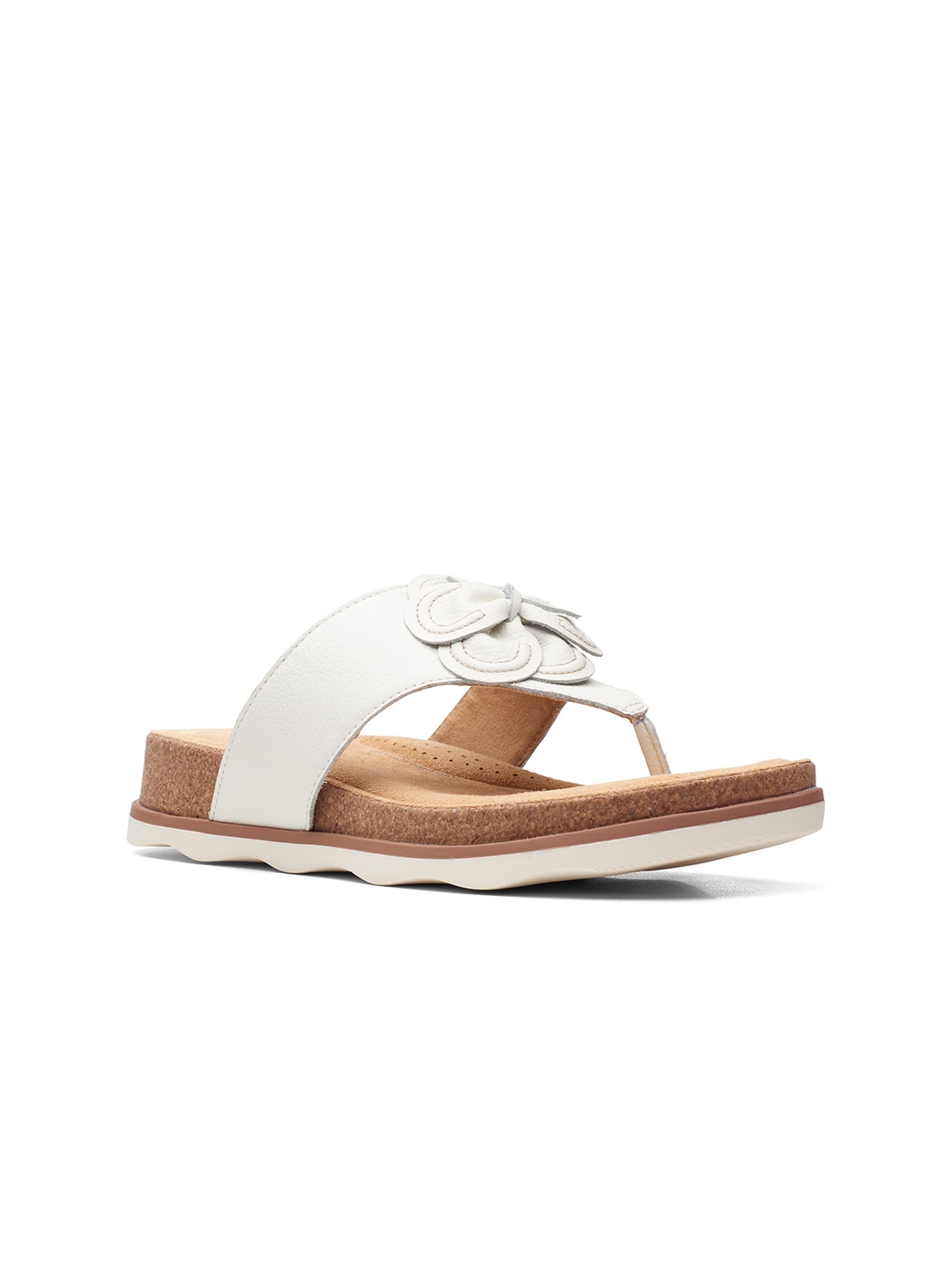 

Clarks Women White Open Toe Flats