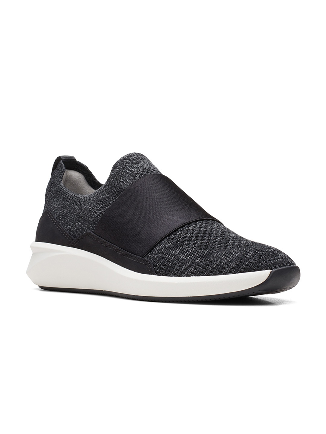 

Clarks Women Black Woven Design Slip-On Sneakers