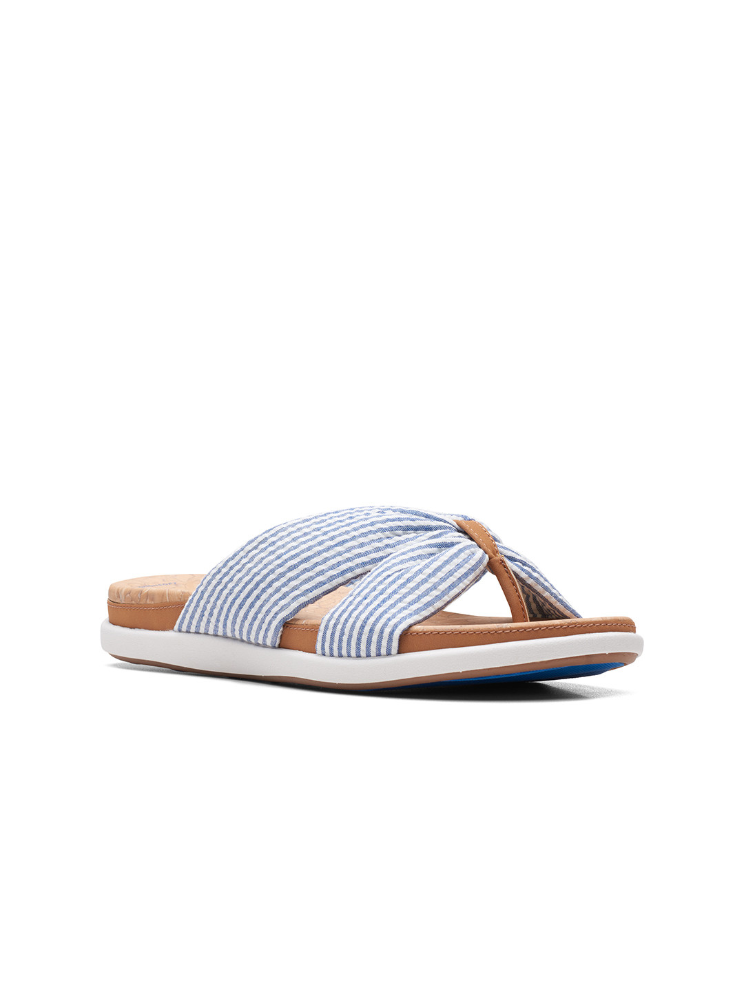 

Clarks Women Blue & Brown Striped Open Toe Flats