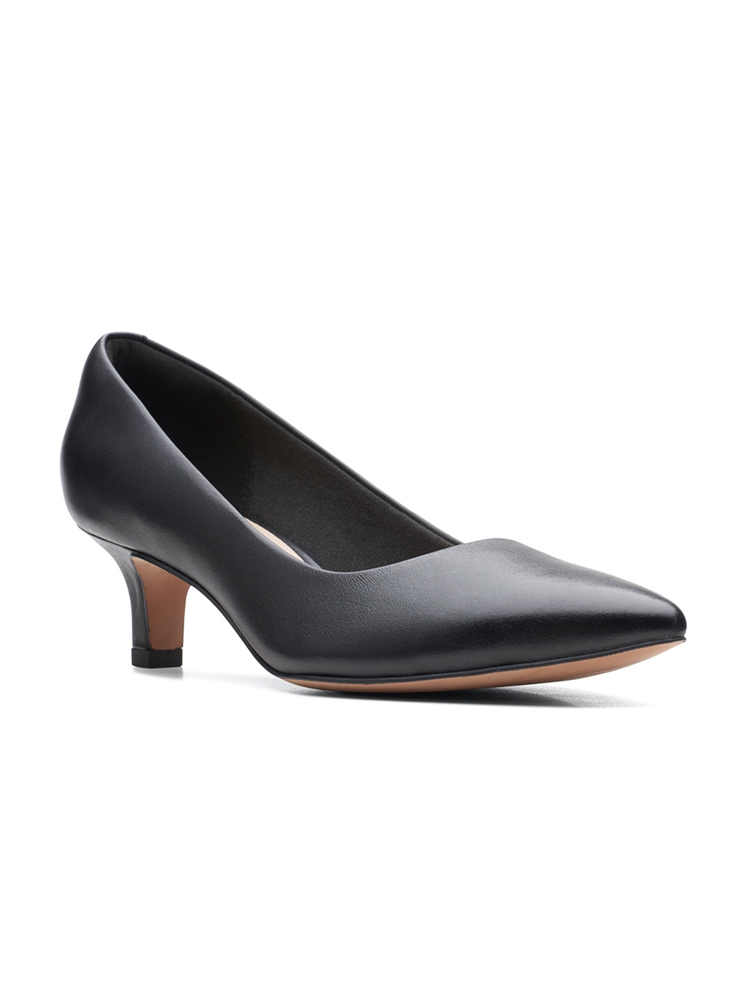 

Clarks Black Leather Kitten Pumps