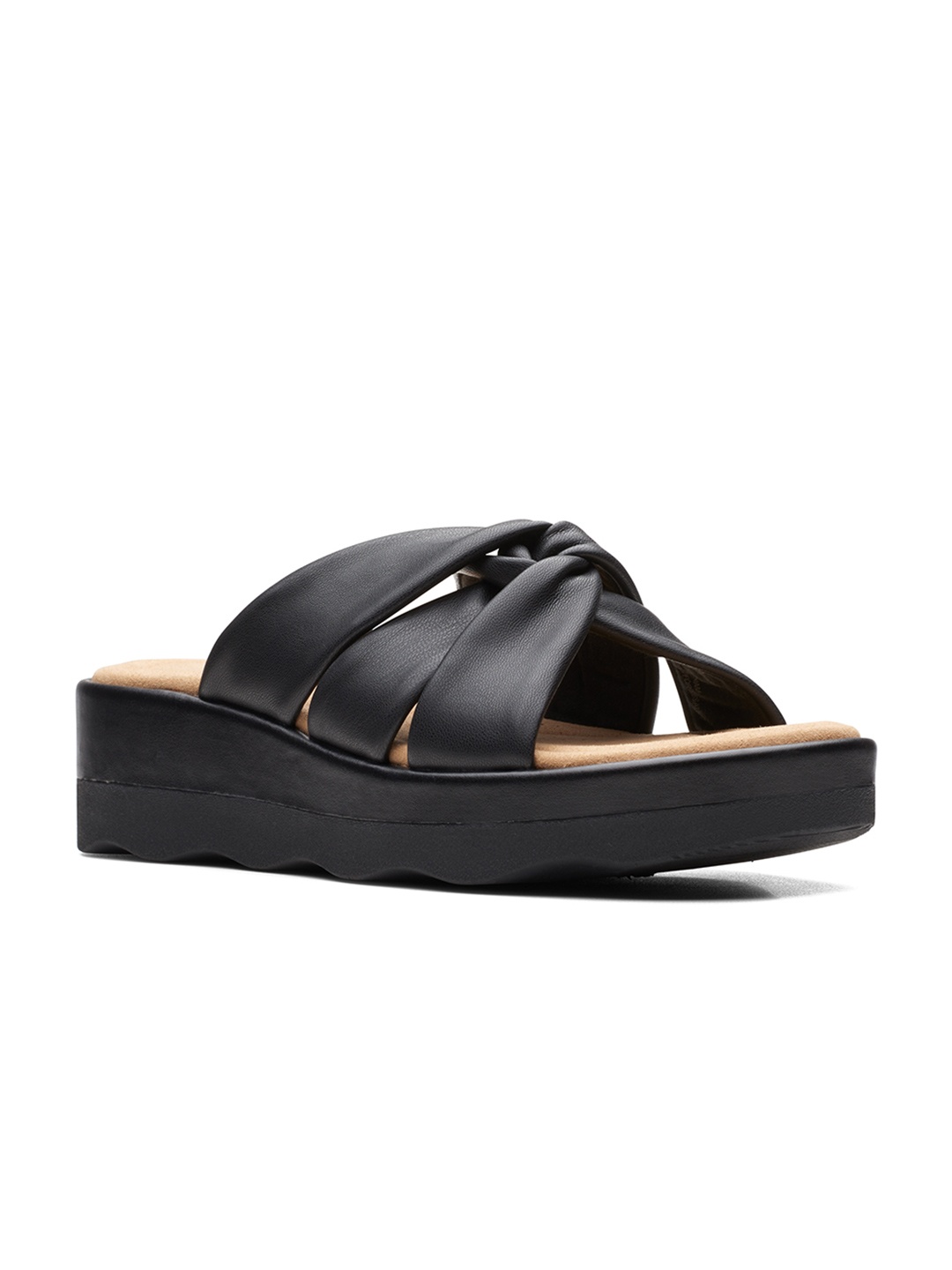 

Clarks Black & Beige Flatform Sandals