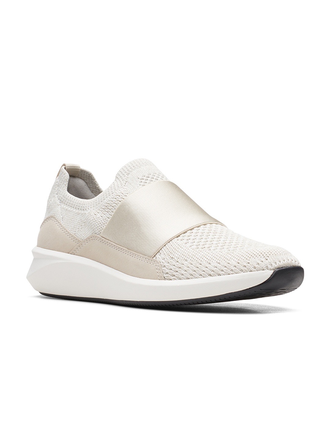 

Clarks Women White Woven Design Slip-On Sneakers
