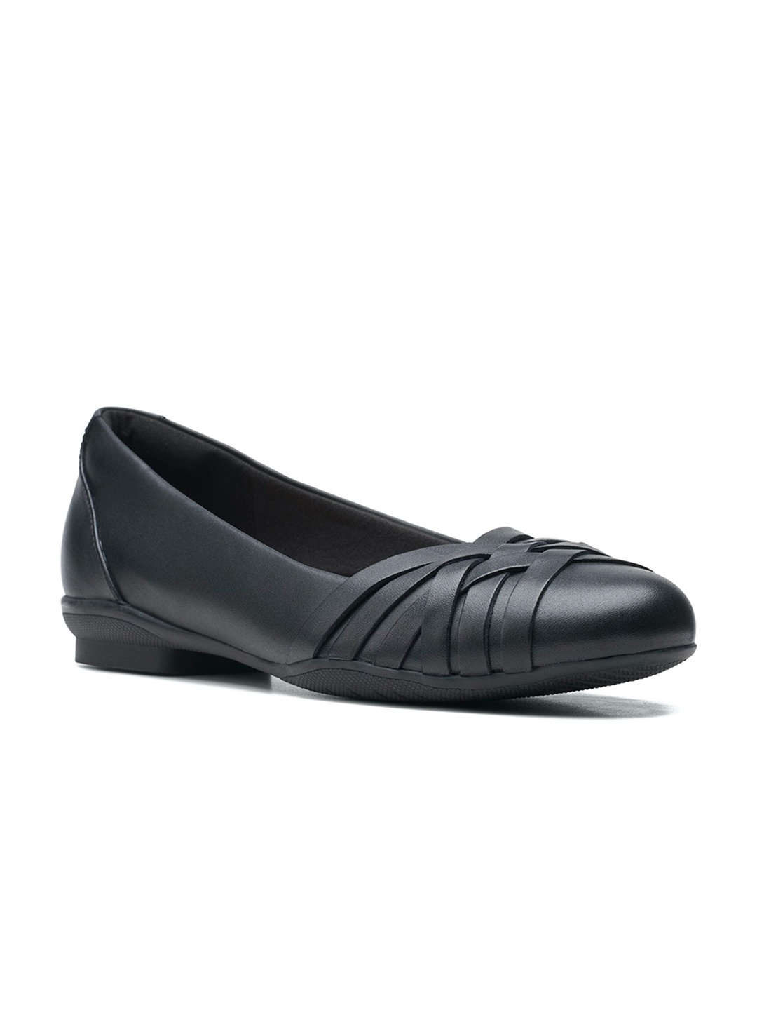 

Clarks Women Black Ballerinas with Bows Flats
