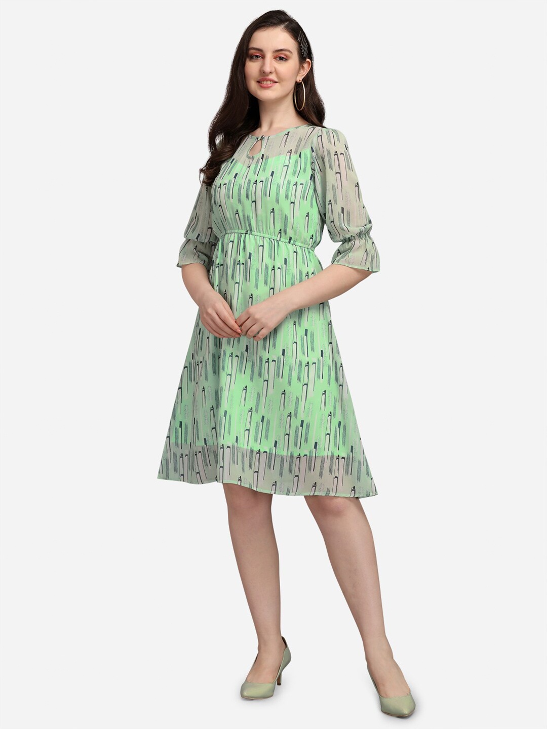 

Selvia Sea Green Georgette Dress