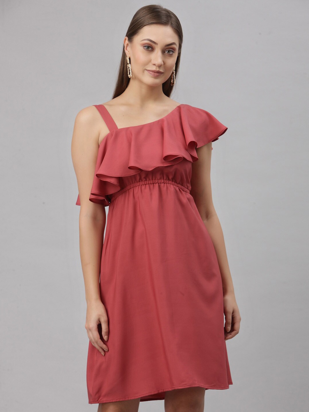 

Selvia Pink Crepe Empire Dress