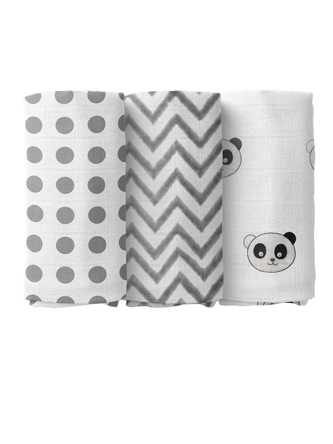 

Moms Home Infant Kids Pack Of 3 Organic Cotton Muslin Swaddles, Grey