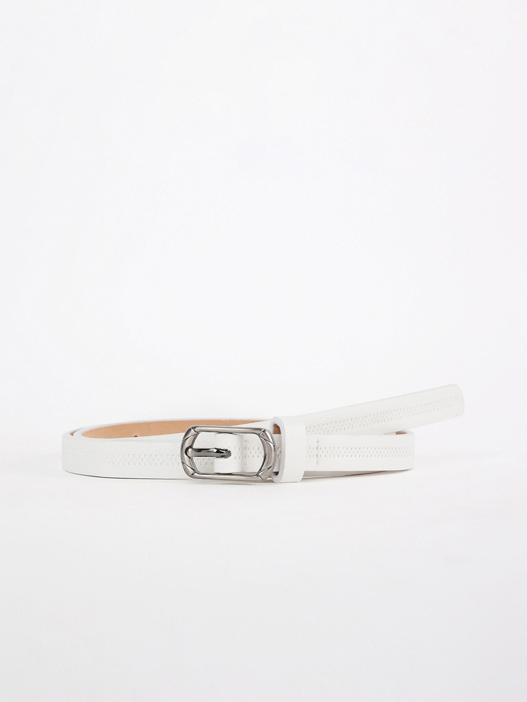 

Ginger by Lifestyle Women Textured Belt, White