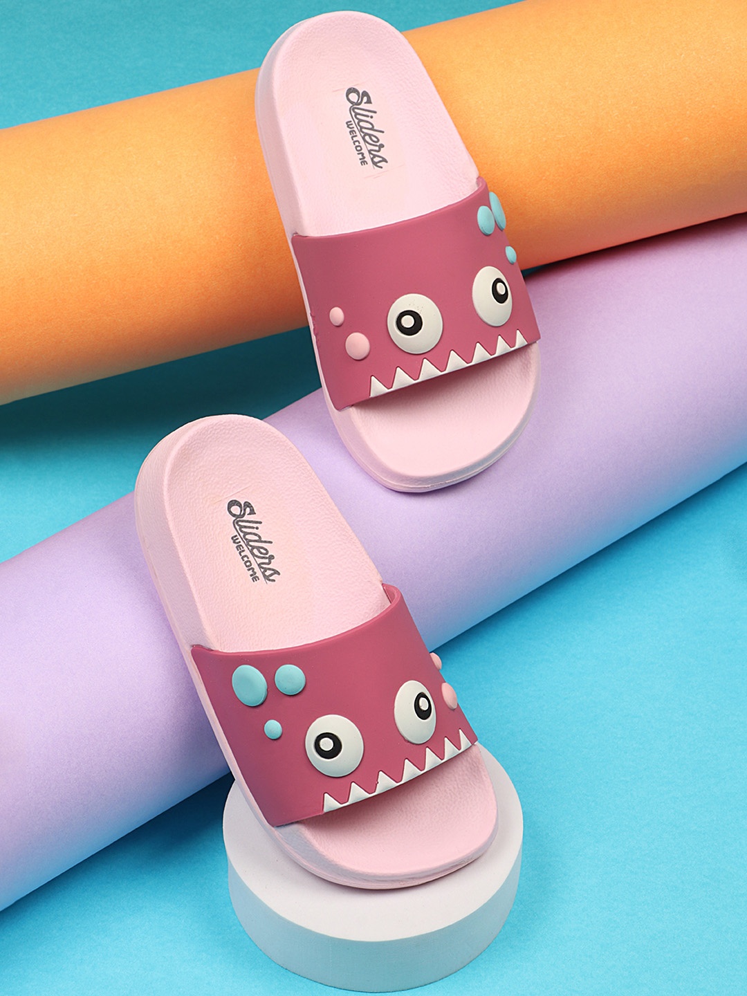 

WELCOME Girls Pink & Peach-Coloured Sliders