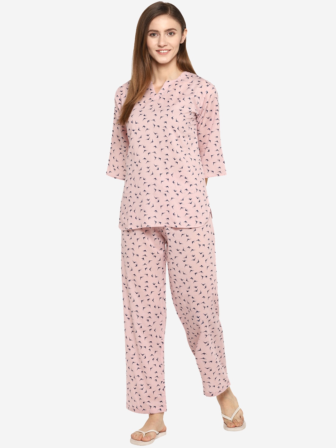 

shopbloom Women Pink Printed Night Suit