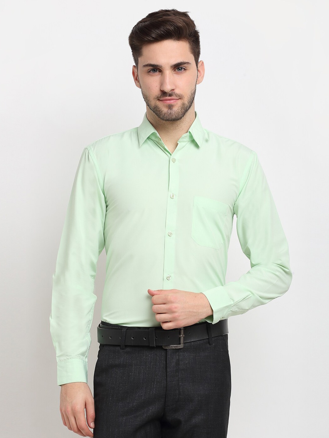 

JAINISH Men Green Classic Formal Shirt