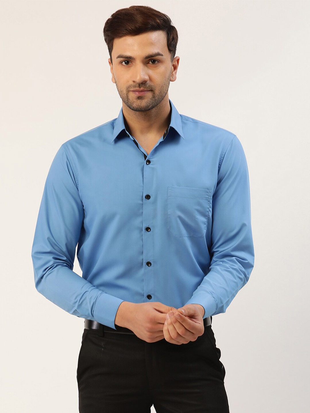 

JAINISH Men Blue Smart Slim Fit Casual Shirt