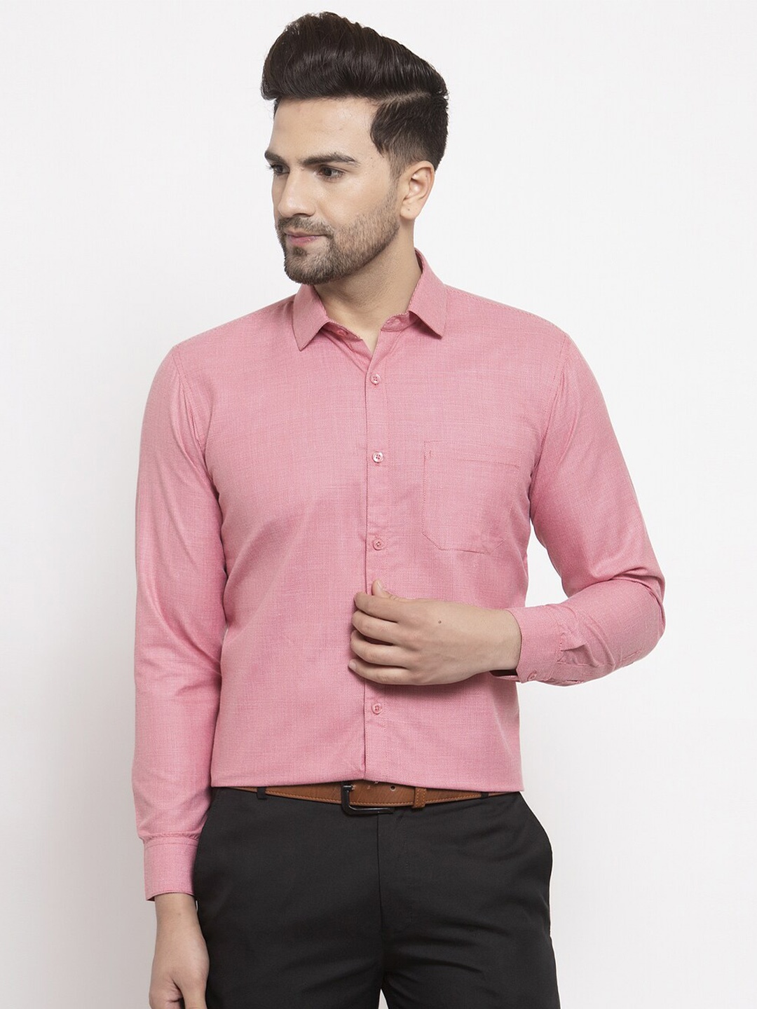 

JAINISH Men Red Classic Casual Shirt