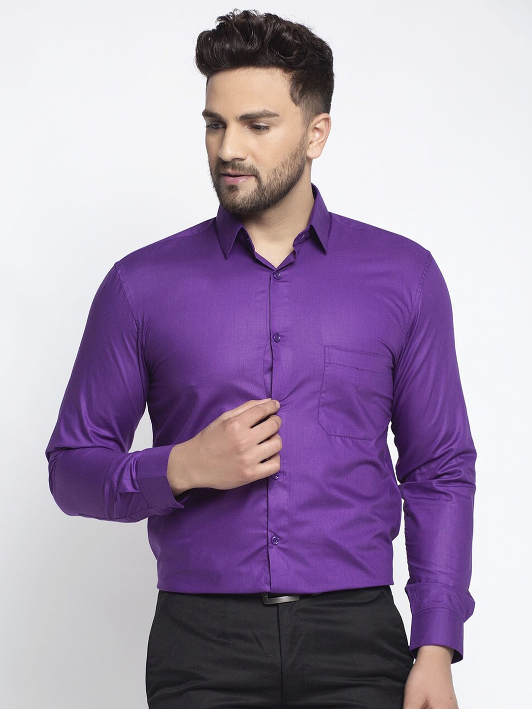 

JAINISH Men Purple Classic Regular Fit Formal Shirt